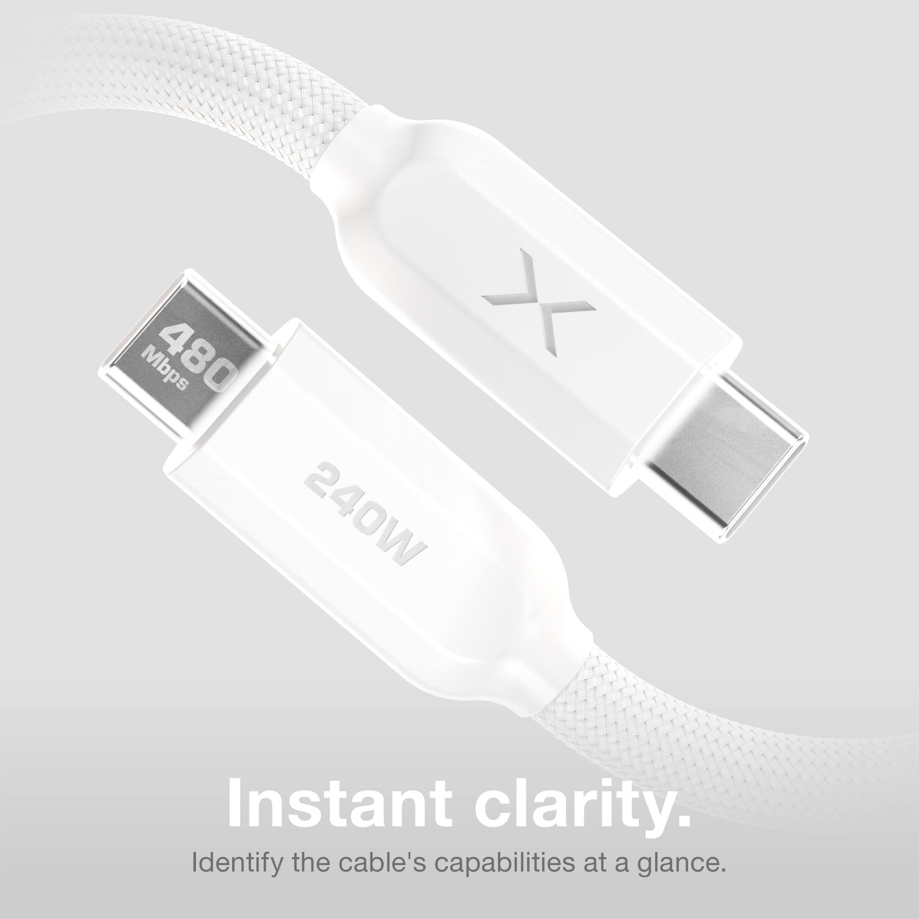 480 Mbps  
240W  

Instant clarity.  
Identify the cable's capabilities at a glance.