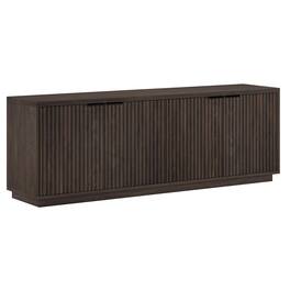 Hudson&Canal - Mansfield Rectangular Fluted TV Stand for TV's up to 78" - Alder Brown