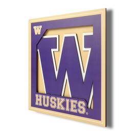 YouTheFan - Washington Huskies 12'' x 12'' 3D Logo Wall Art - Multicolor