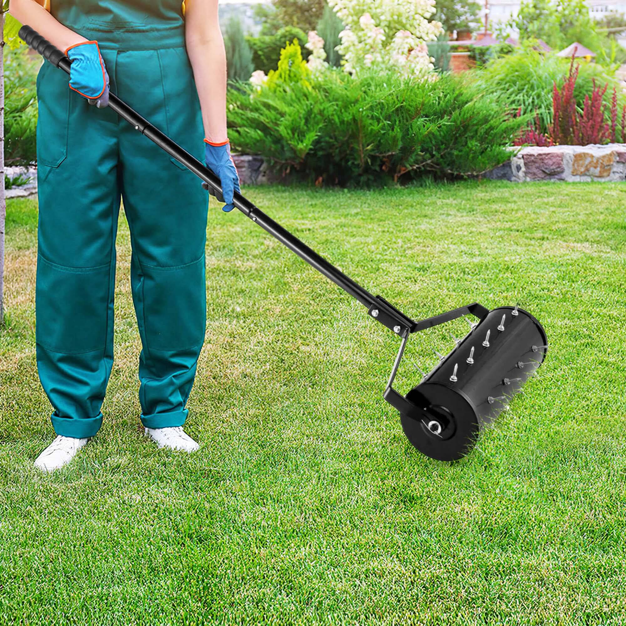 Alt View 1. Costway - Costway 18" Manual Lawn Aerator Grass Aeration Tool Filled with Sand or Stone with Handle - Black.