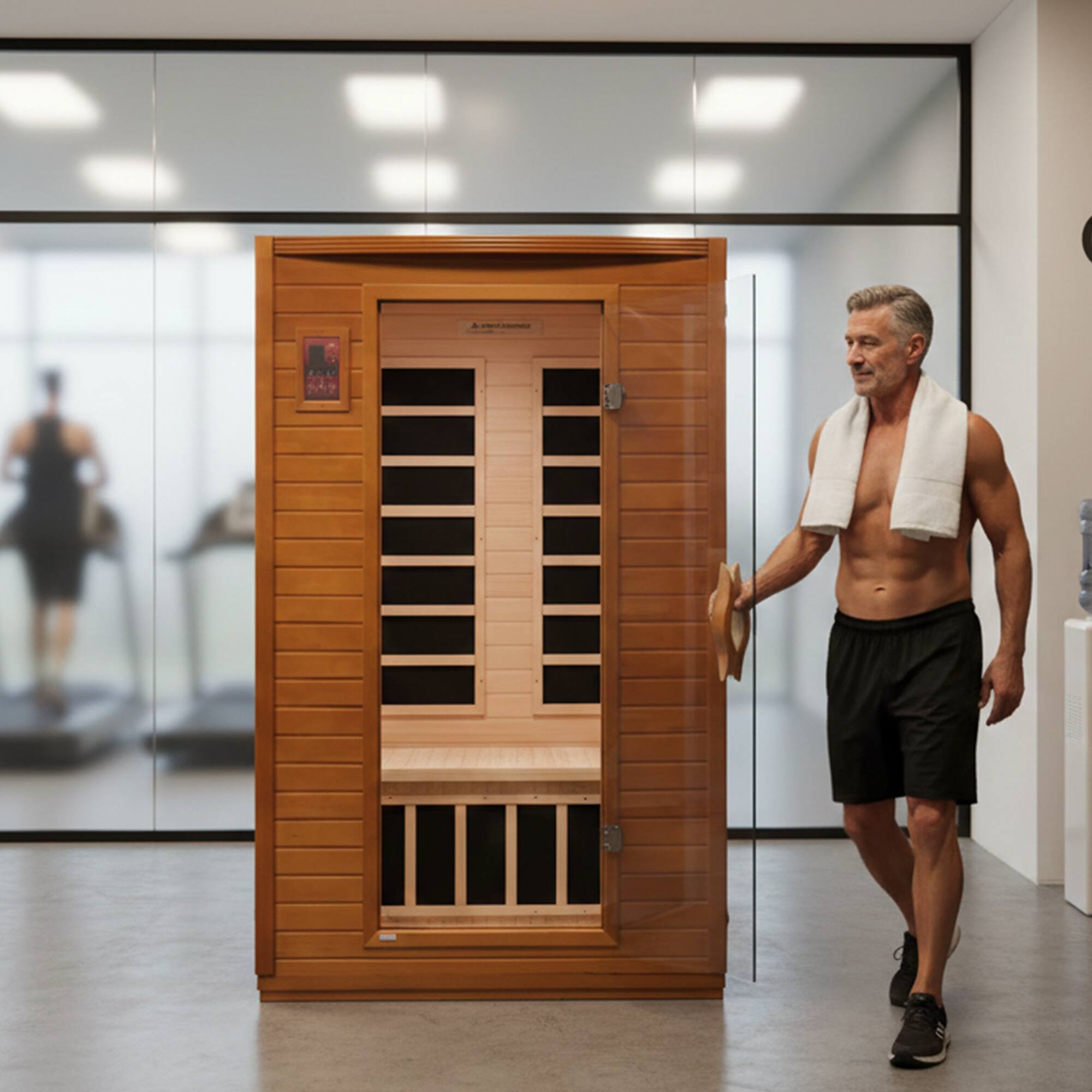 Alt View 7. Dynamic Saunas - Dynamic Saunas Andora 2-Person Low EMF FAR Infrared Sauna, Canadian Hemlock Wood - Natural Wood.