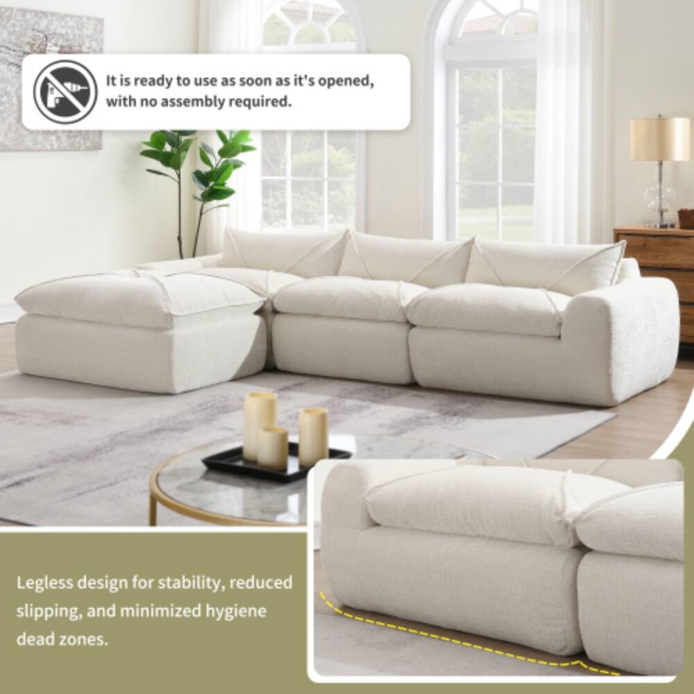 It is ready to use as soon as it's opened, with no assembly required. Legless design for stability, reduced slipping, and minimized hygiene dead zones.