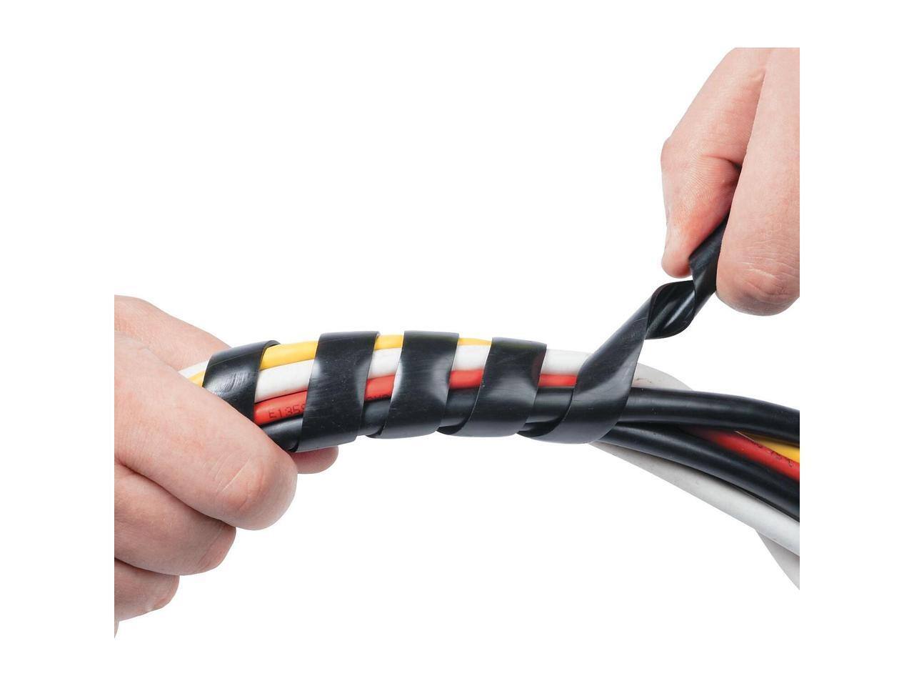 Alt View 8. D-Line - D-Line Cable Tidy Wrap, 0.25" - 2" Diameter X 98" Long, Black CTW25B - Black.