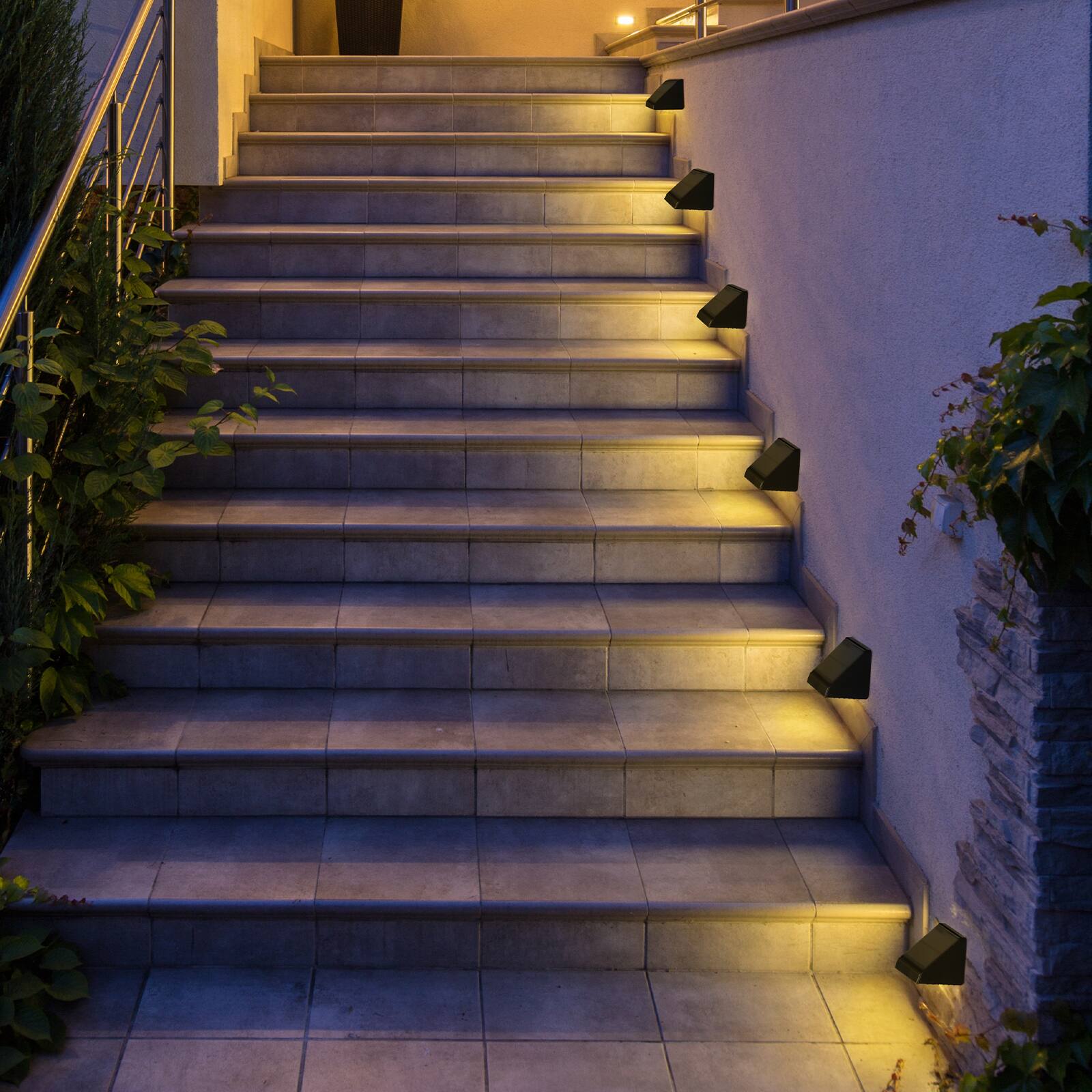 Alt View 2. Oumilen - 8 Pack Solar Up-Down Outdoor Wall Lights – Warm White Double LED Solar Wall Mount Sconce for Patio.