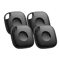 Tile by Life360 - Life360 Tile Bluetooth Tracker, Keys Finder and Item Locator. iOS and Android Compatible. 4-Pack - Black - Front_Zoom