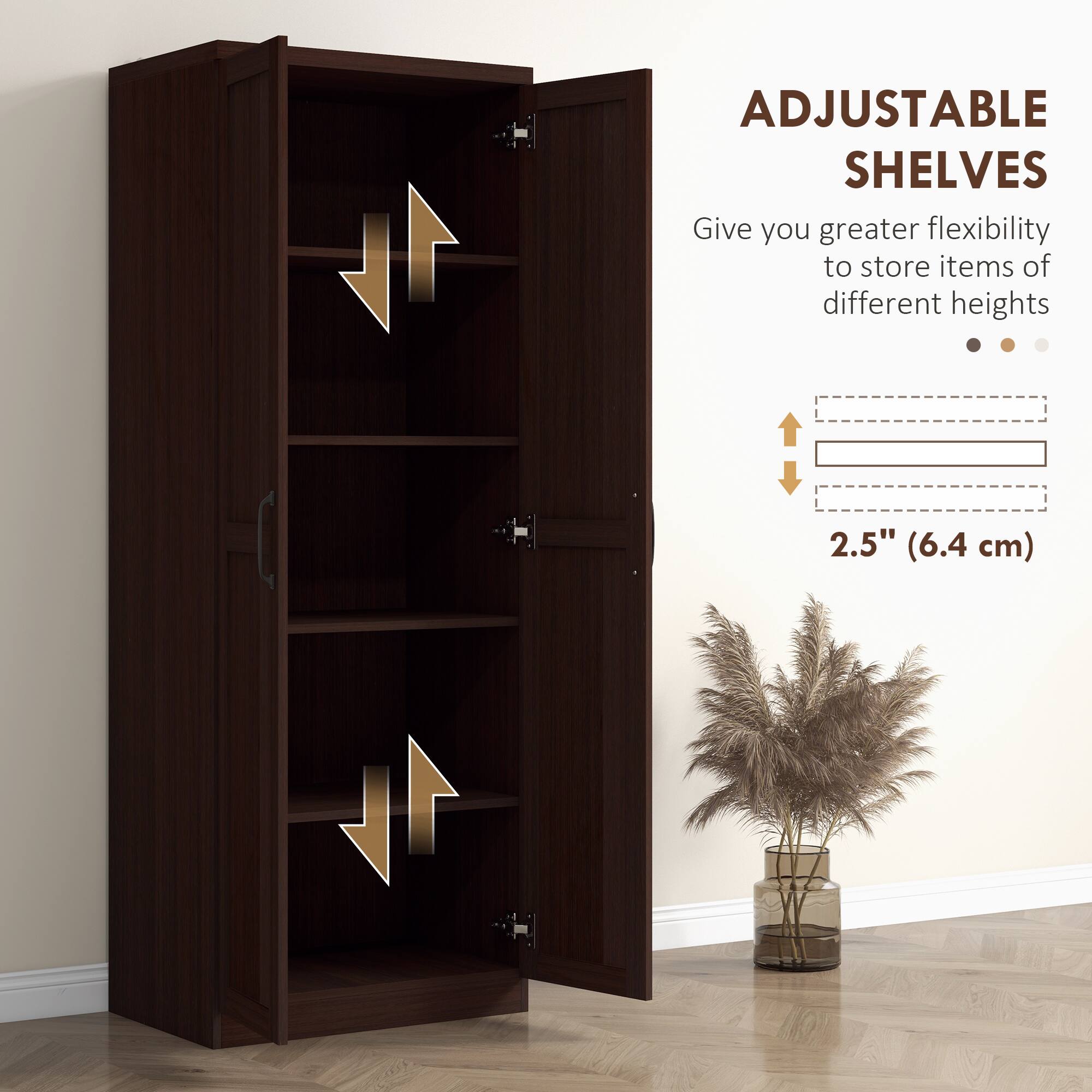 ADJUSTABLE SHELVES  
Give you greater flexibility to store items of different heights  
2.5" (6.4 cm)
