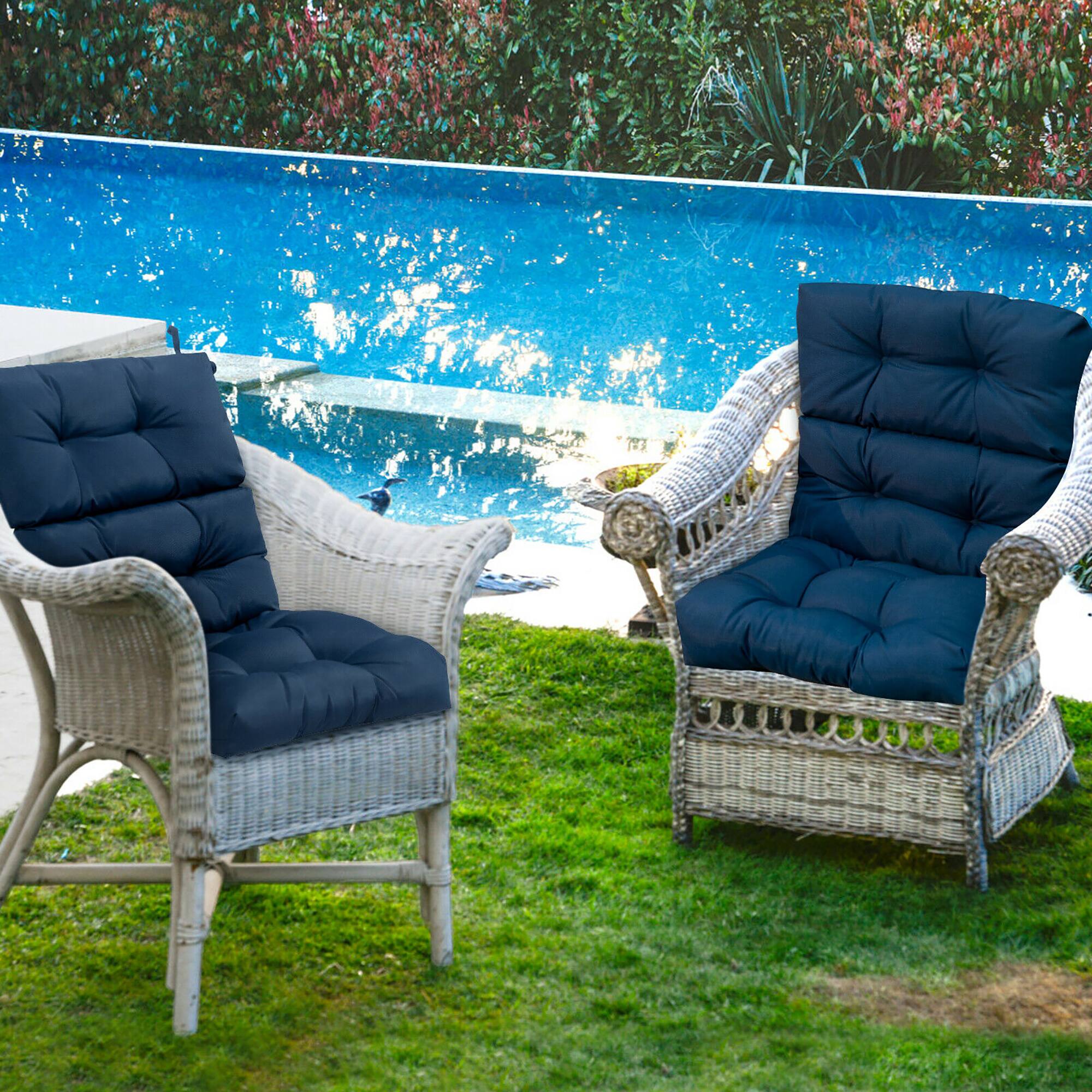 Alt View 4. Costway - Costway 22"x44" Back Chair Cushion Tufted Pillow Patio Seating Pad - Blue.