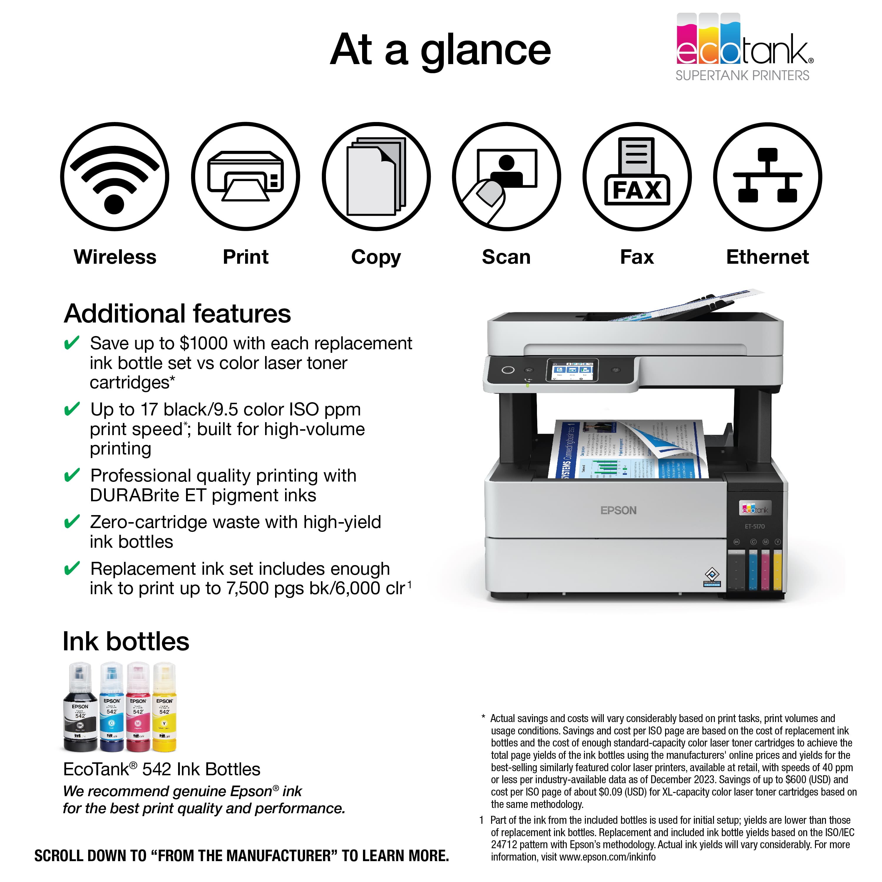 Epson – EcoTank Pro ET-5170 Wireless All-in-One Supertank Printer – White Sansujyuku sansujyuku.com