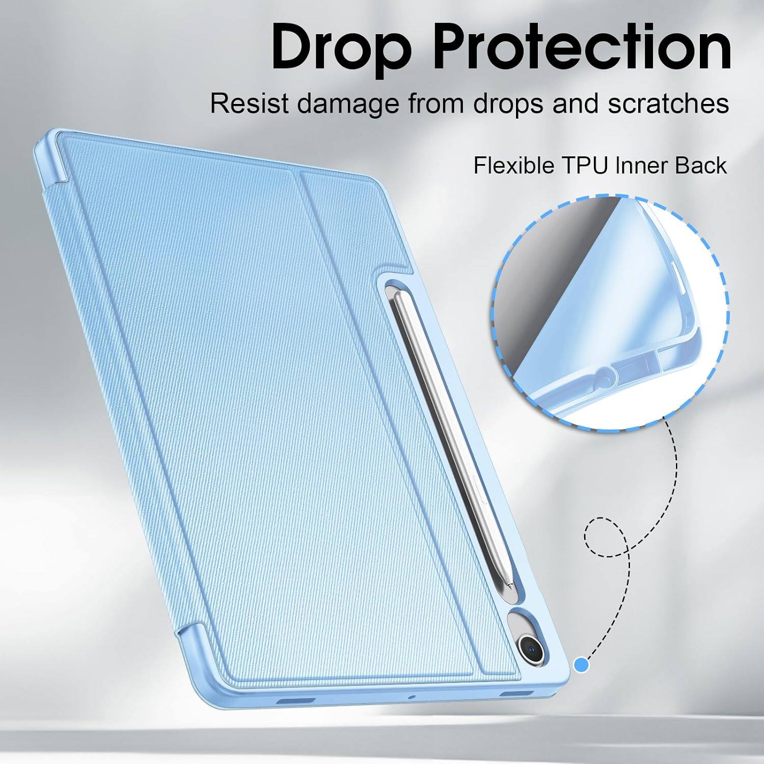 Drop Protection  
Resist damage from drops and scratches  
Flexible TPU Inner Back