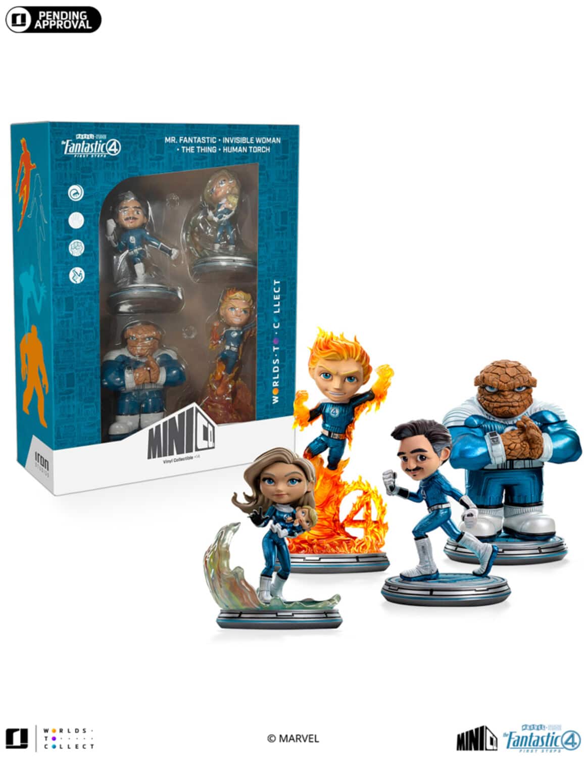 Iron Studios - MiniCo Fantastic Four Metallic First Steps 4 Pack (AE Exclusive) - COLLECTABLES - Multicolor