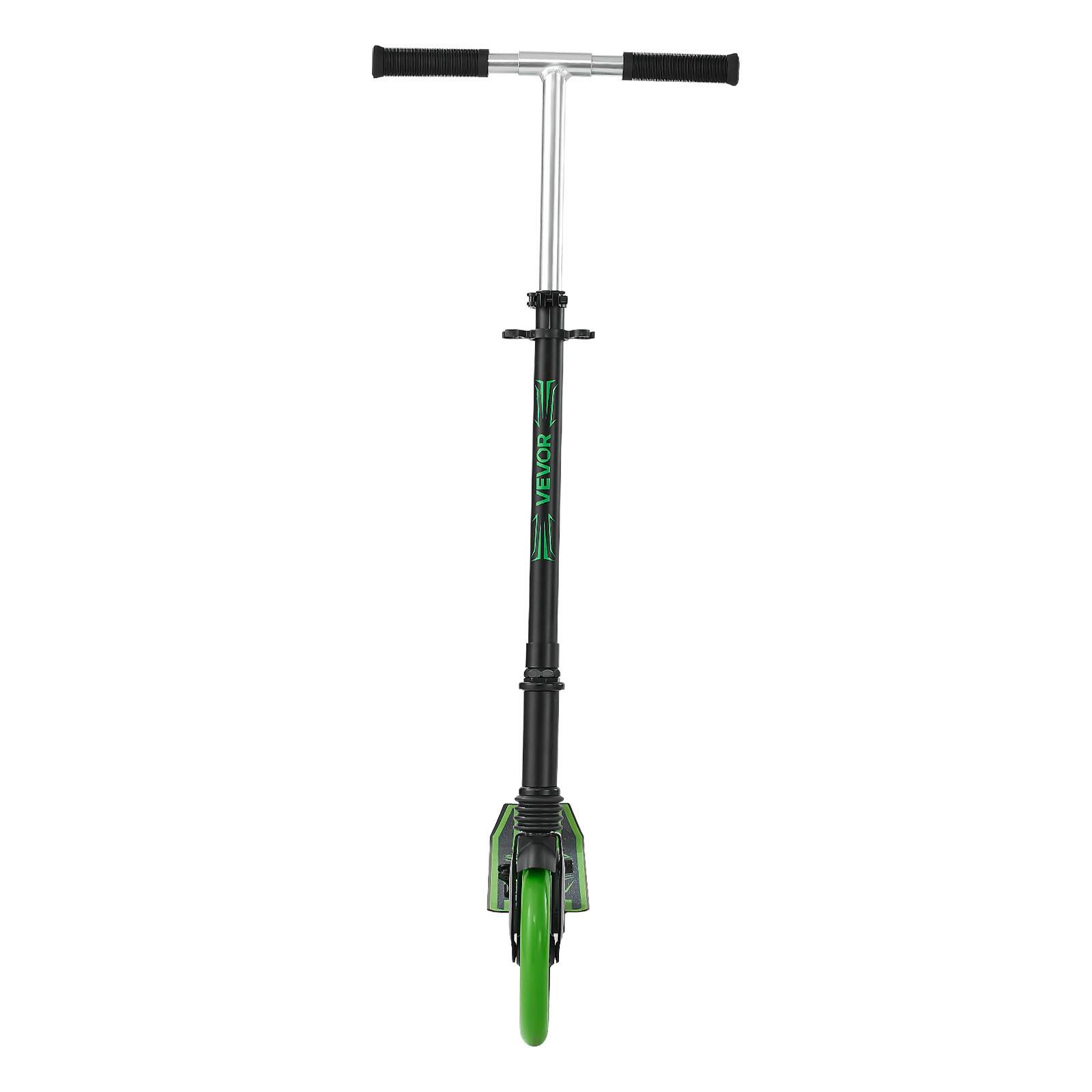 Alt View 5. VEVOR - Kick Scooter for Kids Ages 8+, Teens & Adults, 2-Wheel Toddler Scooter with Adjustable Height Handlebar - Black + Green.