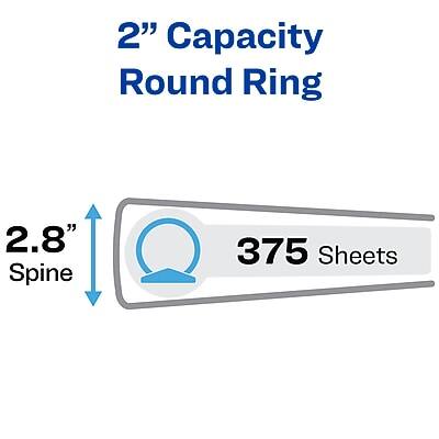 2" Capacity Round Ring  
2.8" Spine  
375 Sheets
