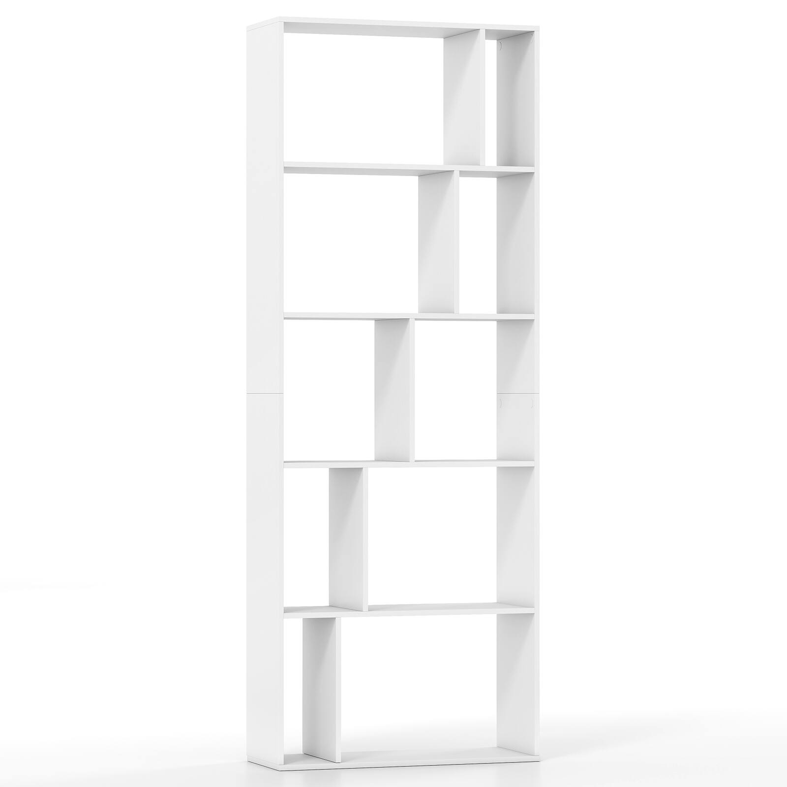 Alt View 9. Costway - Costway 1 PCS 5-Tier Bookshelf with Open Back, Display Storage Shelf with Anti-Tipping Kits for Home - White.