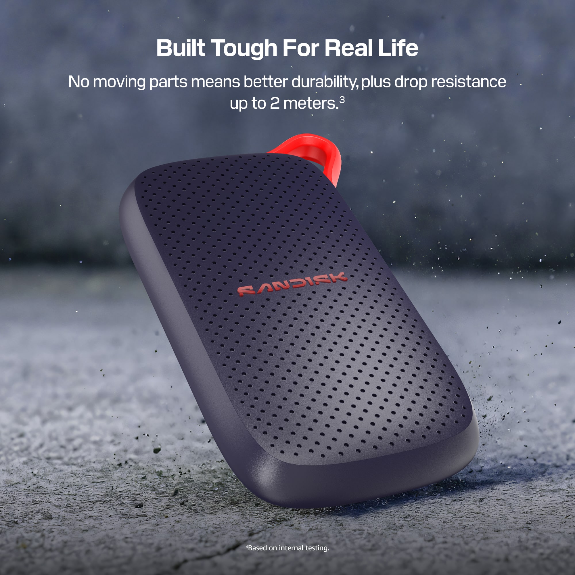 SANDISK 2TB Portable SSD speeds up to 1000 MB/s, up to 2 meter