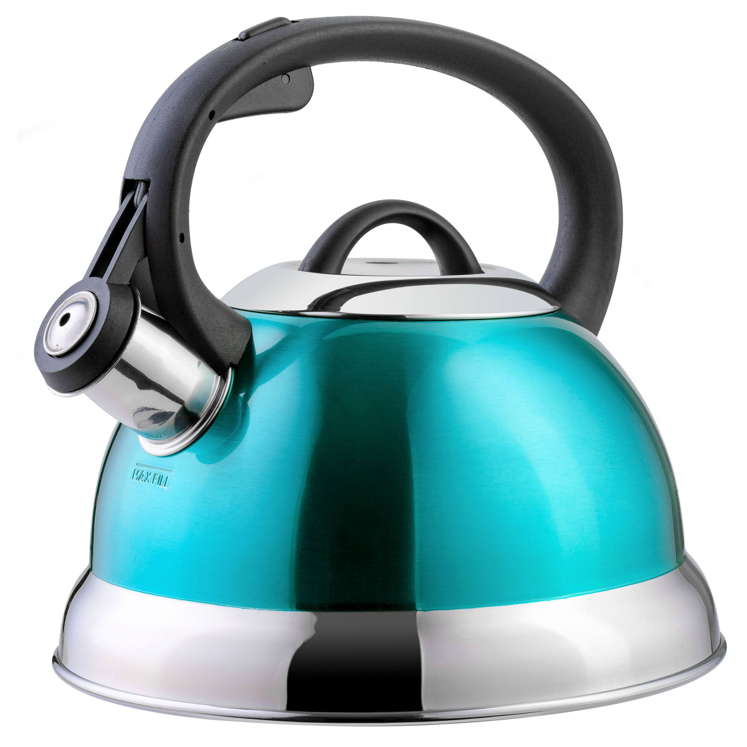 Mr. Coffee - Flintshire 1.75 Quart Whistling Stovetop Tea Kettle in Turquoise - Blue