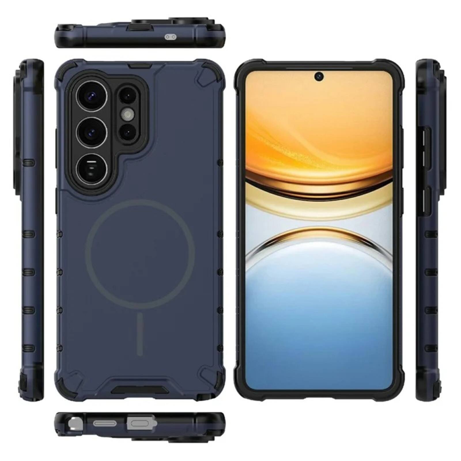 Left. UUCOVER - Magnetic Case for Samsung Galaxy S26 Ultra, Compatible with MagSafe, Shockproof Drop-proof Slim Heat Dissipation Cover - Darkblue.