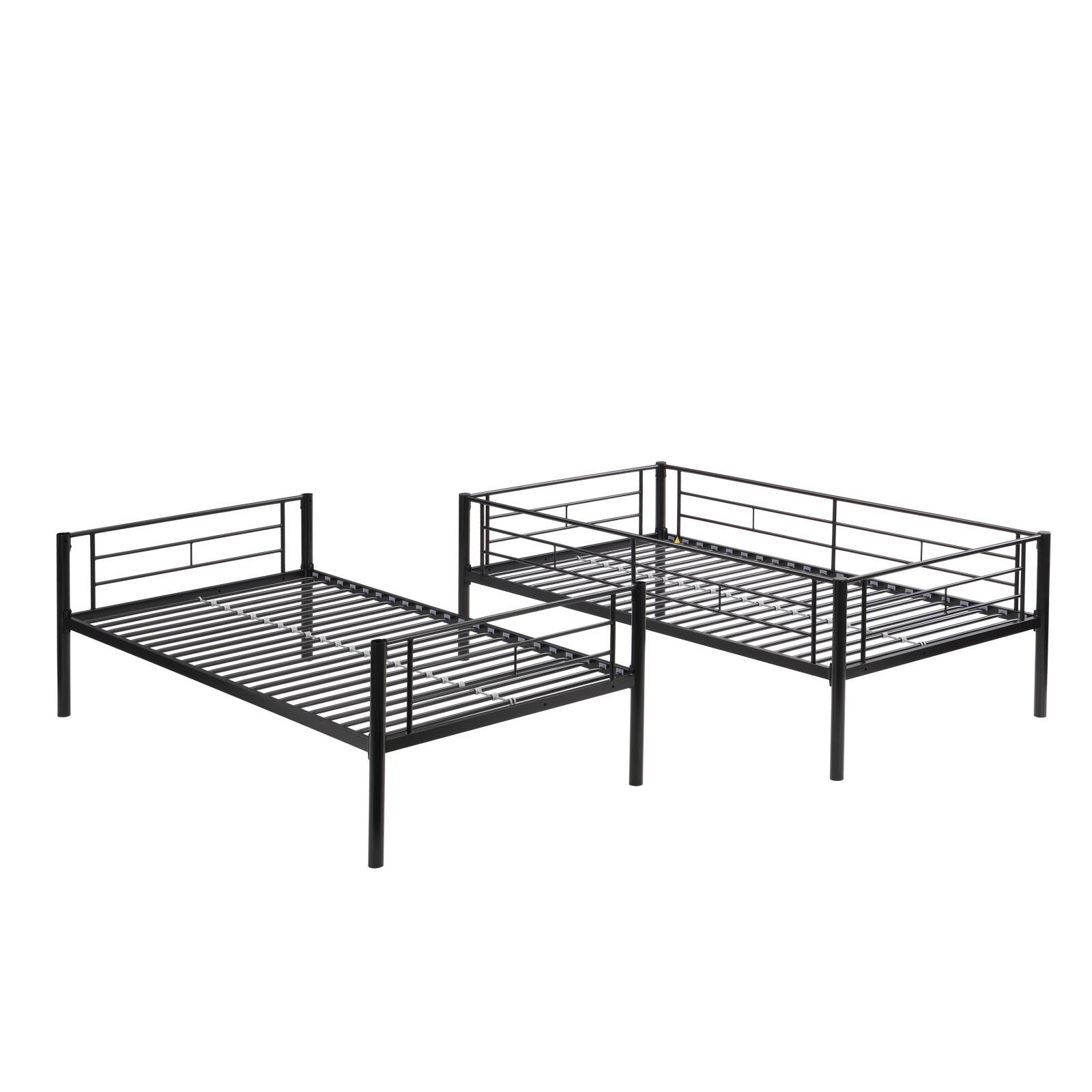 Alt View 10. Ecooso - Twin Over Twin  Metal  Bunk Bed with trundle - Black.