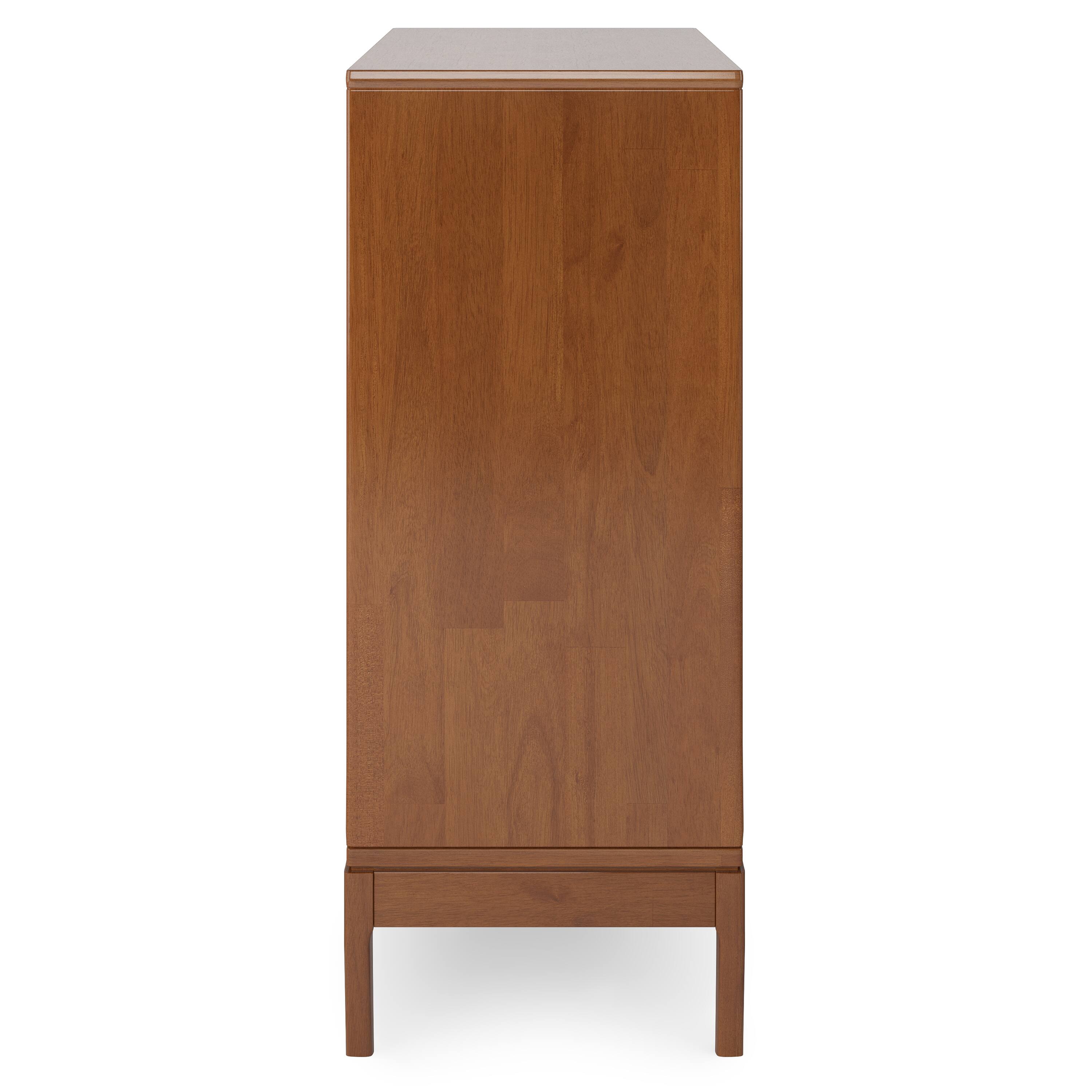 Alt View 1. Simpli Home - Harper Solid Wood 48 inch Storage Cabinet in Teak Brown (Set of 2) - Teak Brown.