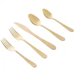 Gibson - Home Stravidia 20 Piece Flatware set Stainless Steel - Gold