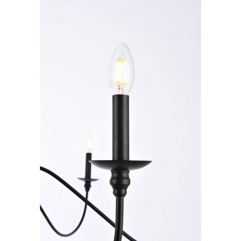 Alt View 2. Living District - Rohan 48 inch chandelier in matte black - Matte Black.