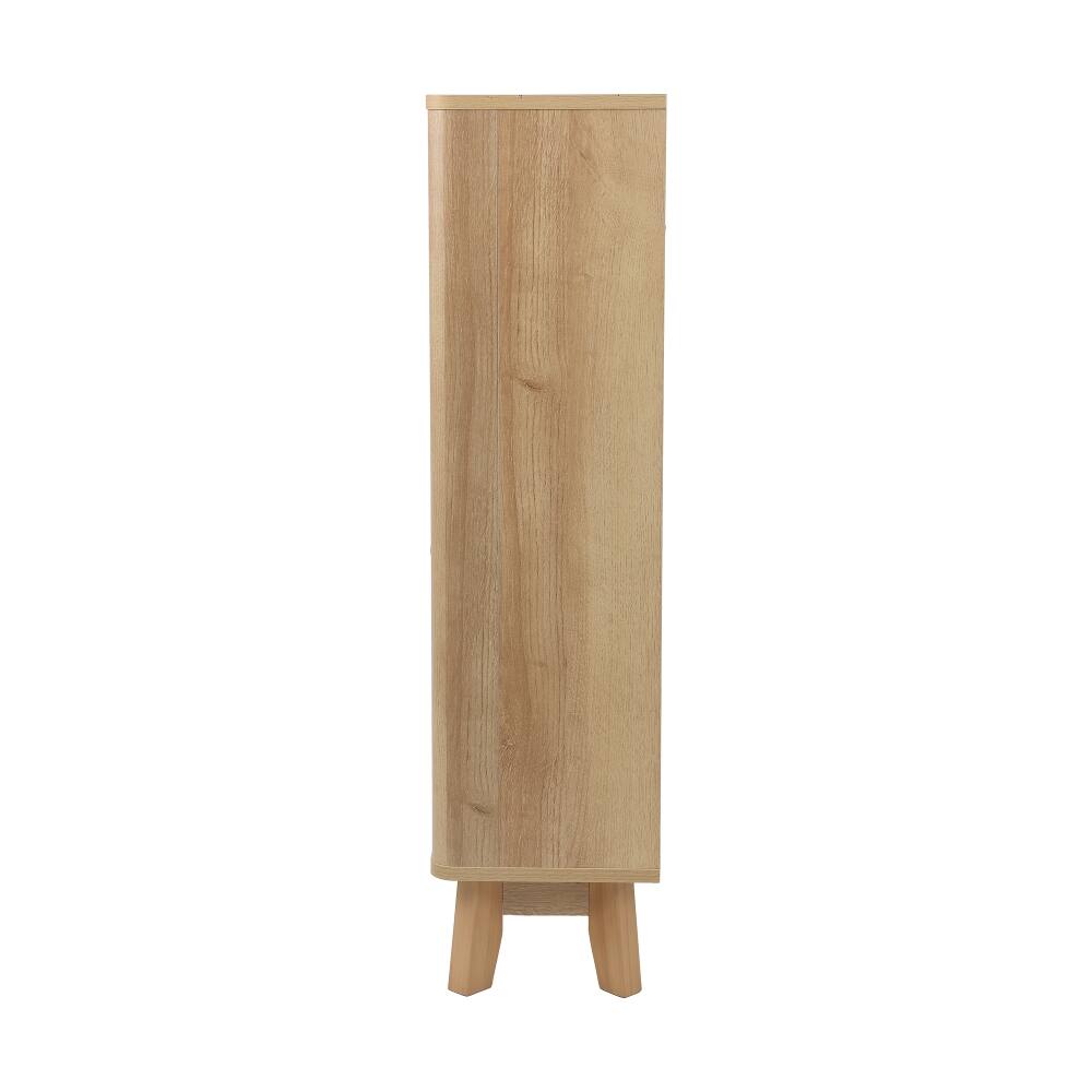 Alt View 8. Loheer - Loheer 23.6 inch entryway shoe cabinet, ultra thin flip down shoe rack in oak finish - Oak.