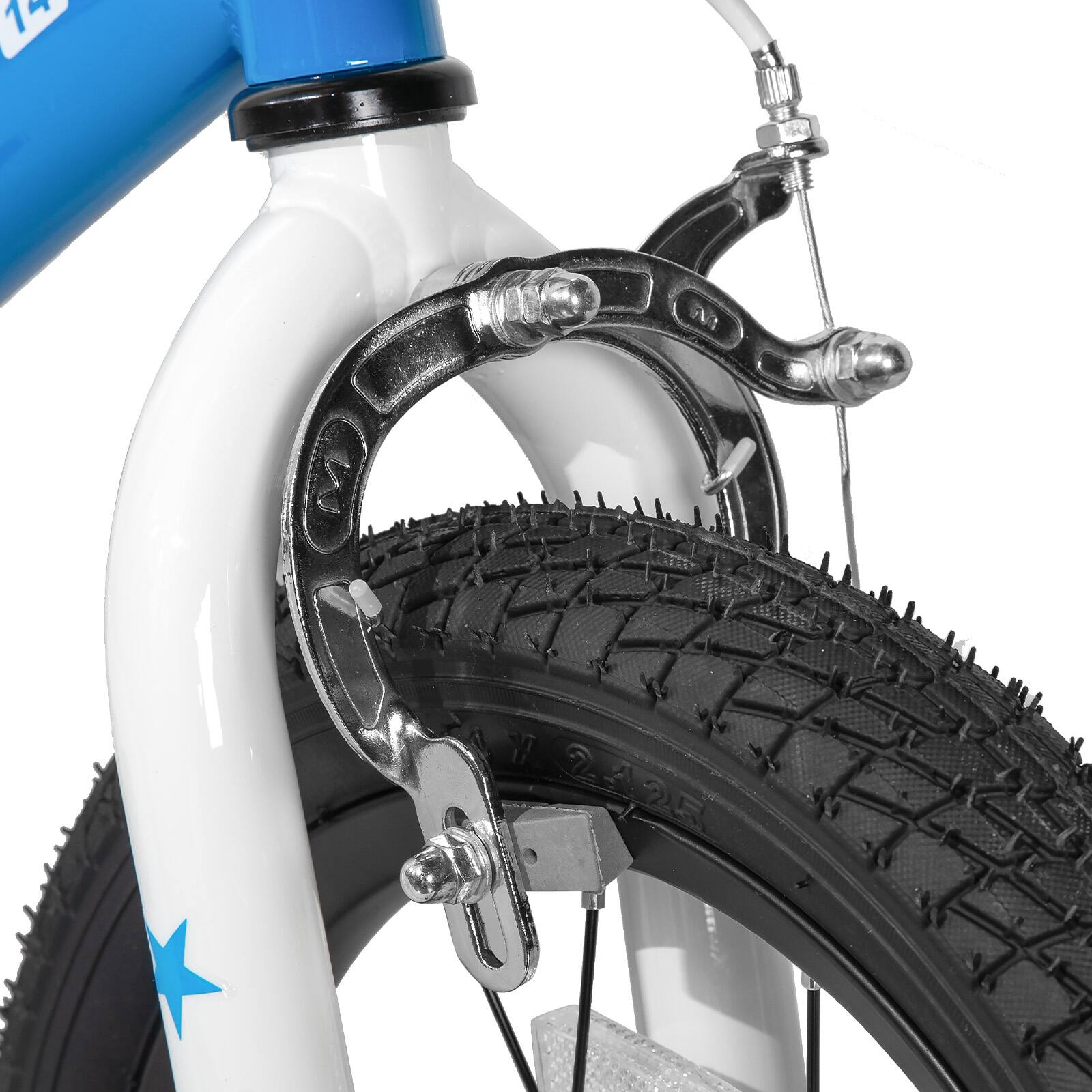 Alt View 4. JOYSTAR - JOYSTAR Pluto 14" Kids Bike with Light Up Training Wheels, Kids' Bicycle for Boys Girls Ages 3-5, Children Bikes, Blue - Blue.