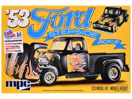 Skill 2 Model Kit 1953 Ford Stepside Pickup Truck 1/25 Scale Model by MPC - Multicolor