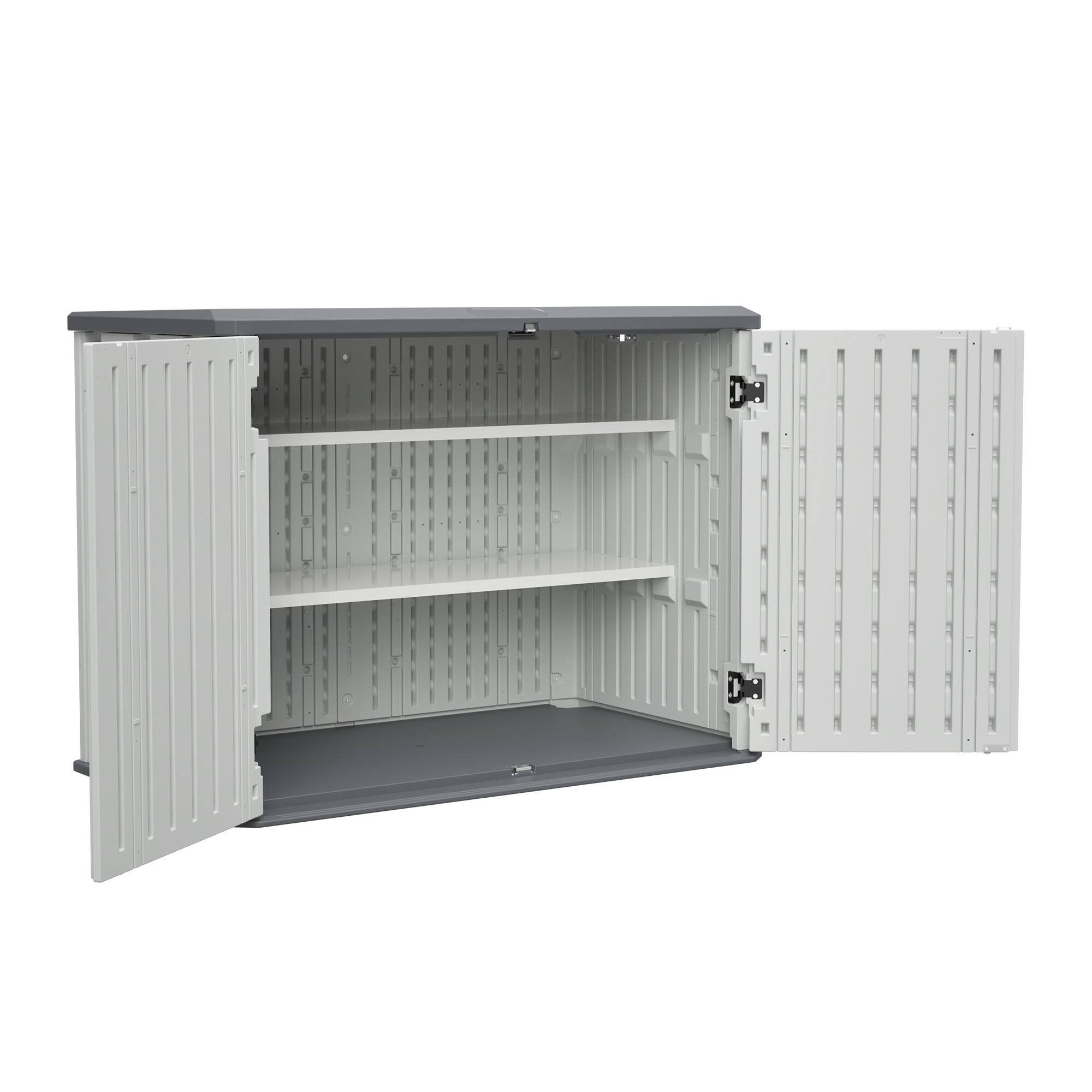 Alt View 7. Mondawe - 28 Cu.ft HDPE Plastic Storage Shed with Removable Shelf - White.
