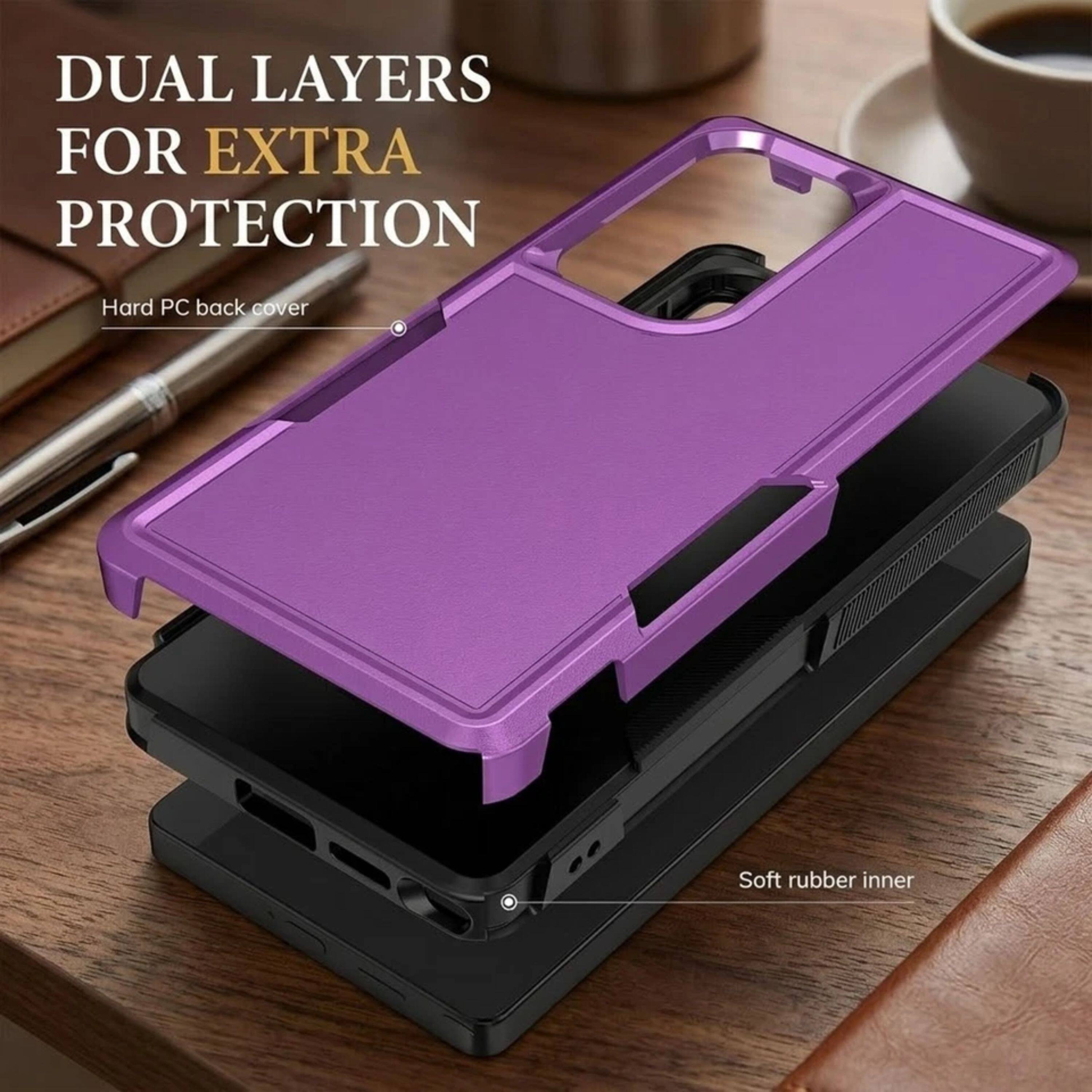 DUAL LAYERS FOR EXTRA PROTECTION

Hard PC back cover

Soft rubber inner
