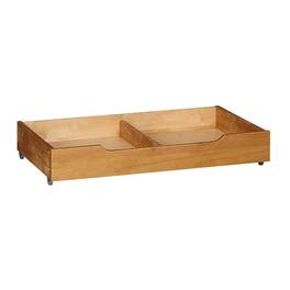 MUSEHOMEINC - BD1001T Solid Wood Underbed Storage Trundle Organizer, Full/Twin - Teak
