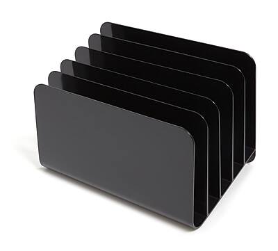 Alt View 1. TRU RED - 5-Compartment Plastic Incline Sorter - Black.