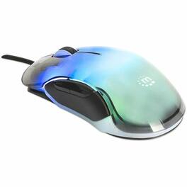 Manhattan - RGB LED Wired Optical USB Mouse - Full-size Mouse - Optical - Cable - USB Type A - 12800 dpi - Wired - Transparent