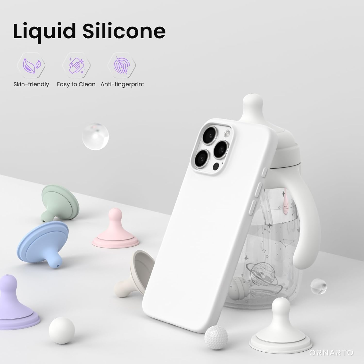 Liquid Silicone Skin-friendly Easy to Clean Anti-fingerprint ORNARTO