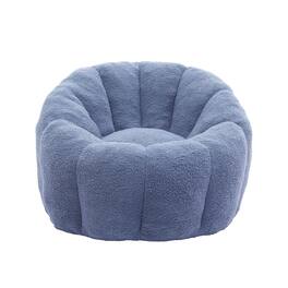 GOODSILO - Plush Faux Fur Bean Bag Chair with Armrests and Ergonomic Backrest for Ultimate Relaxation in Living Spaces - Light Blue