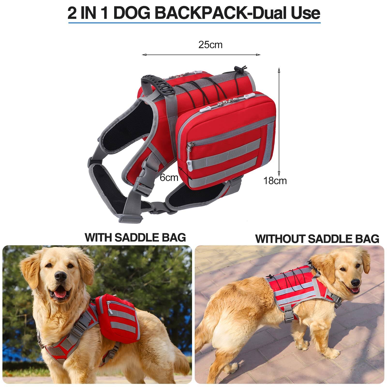 2 IN 1 DOG BACKPACK-Dual Use

25cm
18cm
6cm

WITH SADDLE BAG
WITHOUT SADDLE BAG