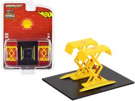 Automotive Double Scissor Lift "Shell Oil" "Double Scissor Lifts" Series 1 1/64 Diecast Model by Greenlight - Yellow