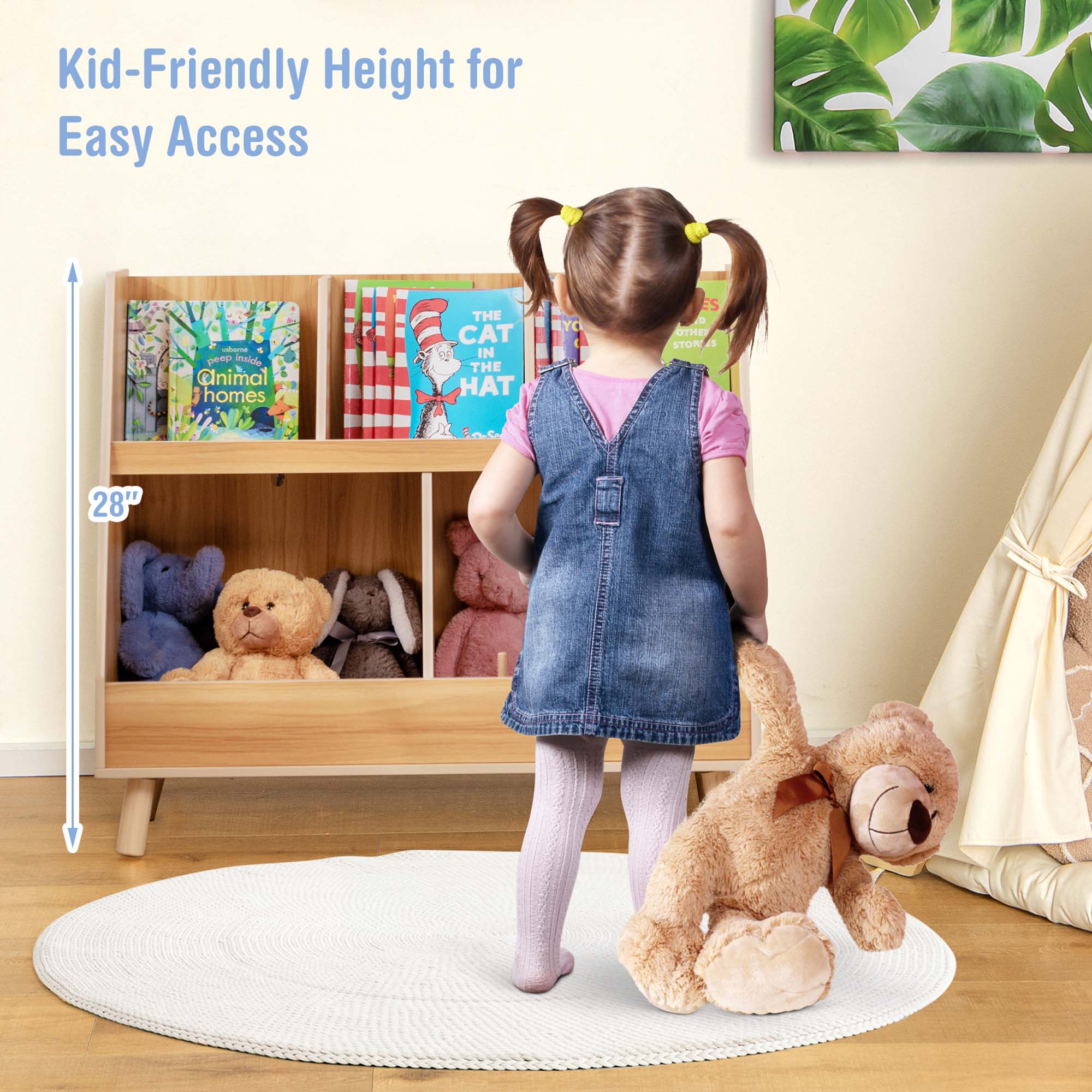 Kid-Friendly Height for Easy Access, Animal Homes, The Cat in the Hat, Other Stories, 28"
