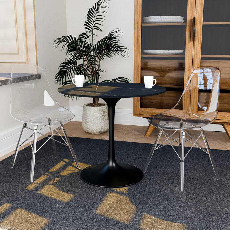 Angle. LeisureMod - Cresco Modern Acrylic Dining Chair with Eifel Design Legs for Dining Room, Kitchen and Home Office - Clear.