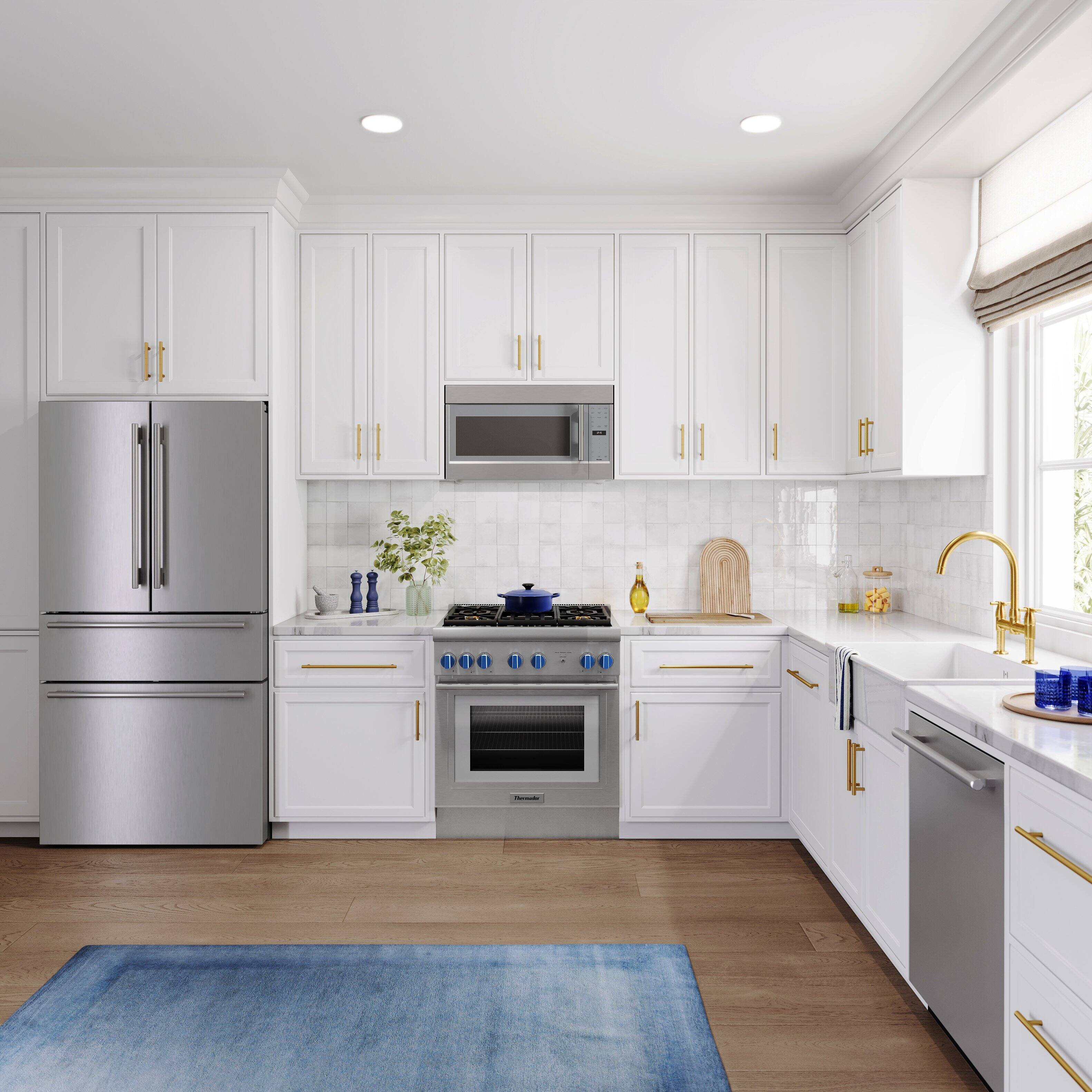 Alt View 7. Thermador - Freedom Collection 20.4 Cu. Ft. 4-Door Bottom Freezer French Door Smart Refrigerator with Masterpiece Handles - Stainless Steel.