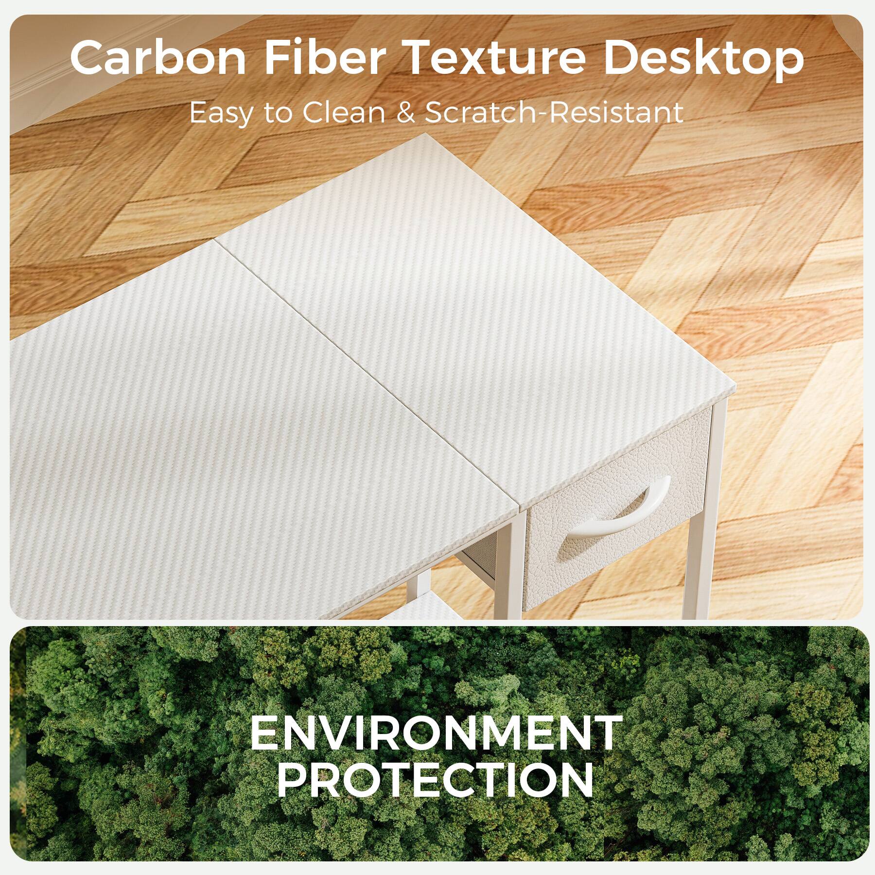 Carbon Fiber Texture Desktop, Easy to Clean & Scratch-Resistant, Environment Protection