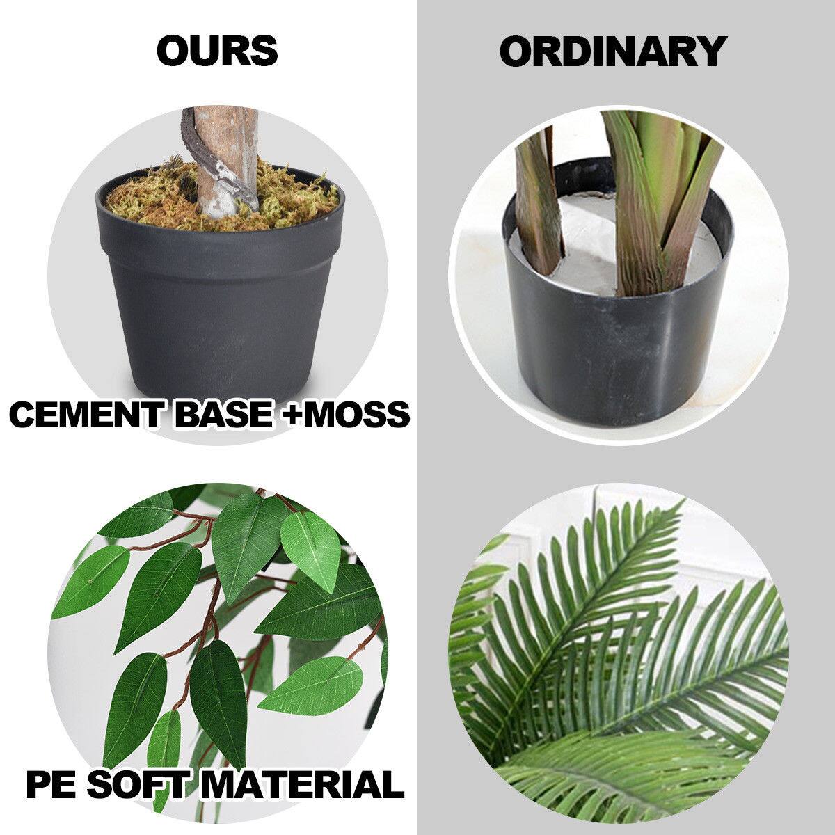 The corrected text is:

"OURS
ORDINARY
Cement Base + Moss
PE Soft Material"