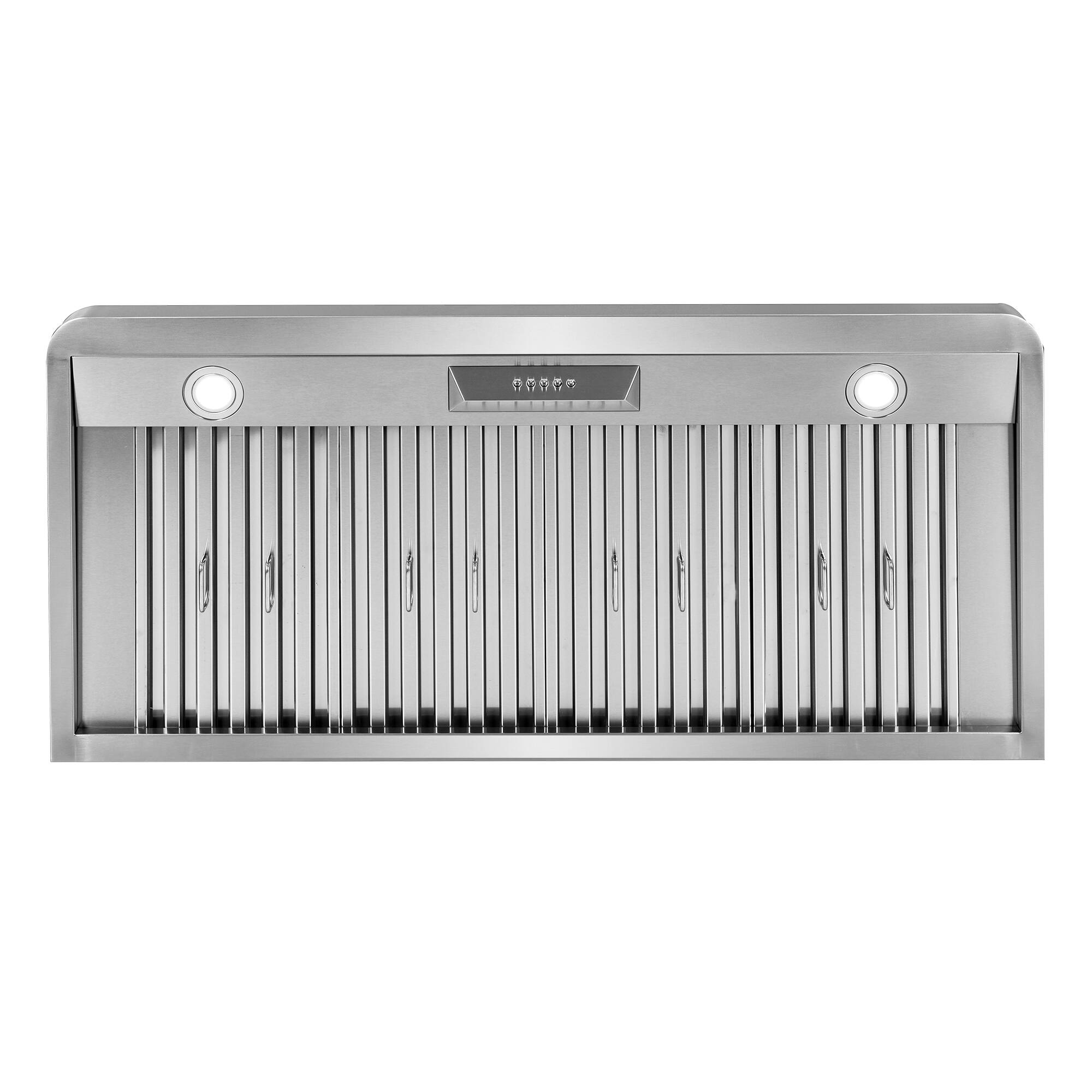 Alt View 1. COSMO - COS-QB48 48 in. Haven Collection 500 CFM Ducted Under Cabinet Range Hood, Button Control, LED Lights - Stainless Steel.