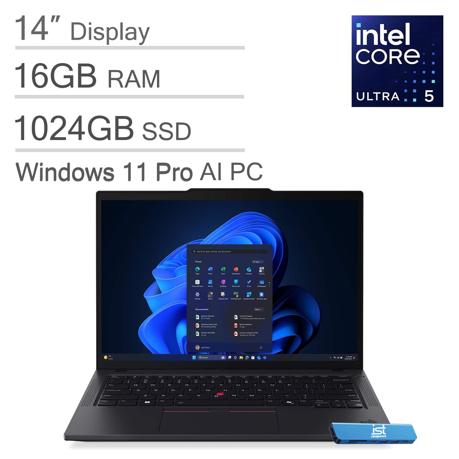 "Lenovo - Upgraded - ThinkPad T14 Gen6 14"" FHD+ Business Laptop - AI PC - Intel Core Ultra 5 - 16GB RAM - 1TB SSD -Thunderbolt - Win 11Pro - Jet Black" price history on PriceWatchPro