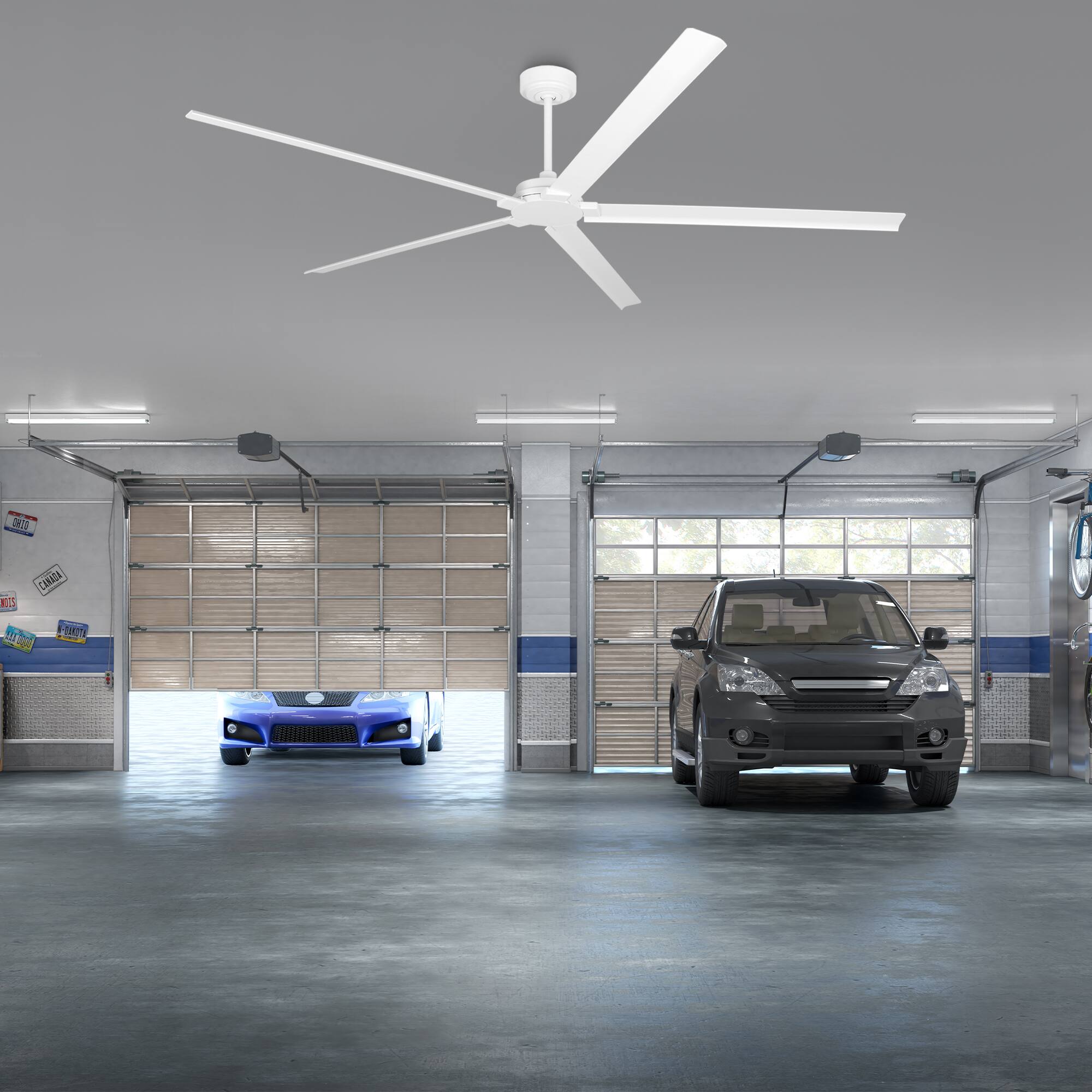 Alt View 1. Parrot Uncle - 72-Inch Wet-Rated Outdoor Aluminum Ceiling Fan with 6-Speed DC Motor and Remote - White.