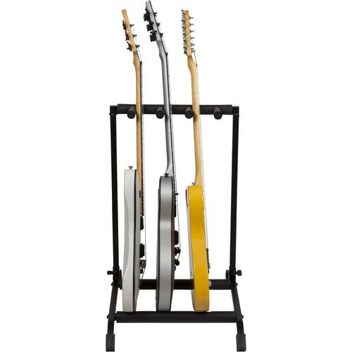 Alt View 1. Gator - Rok-It Collapsible, Folding Guitar Rack Designed to Hold 3x Electric or Acoustic Guitars, with Foam Padded Support.