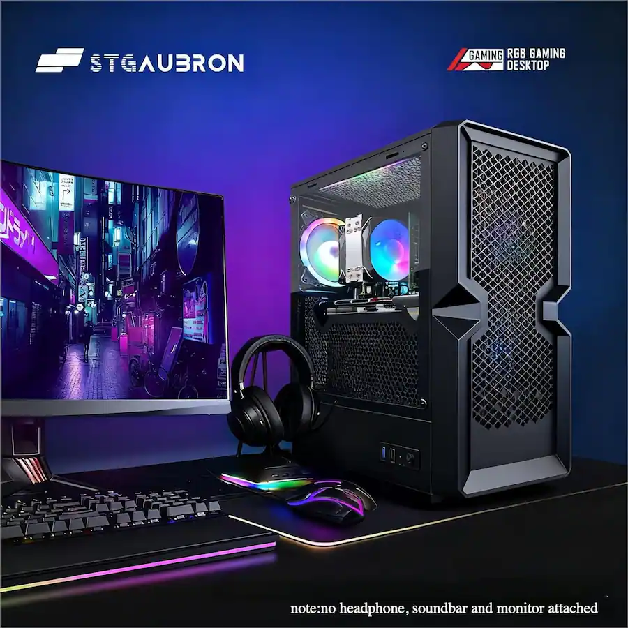 STGAubron Gaming PC Desktop, Radeon RX 580 16G Graphics, Intel Core i7 ...