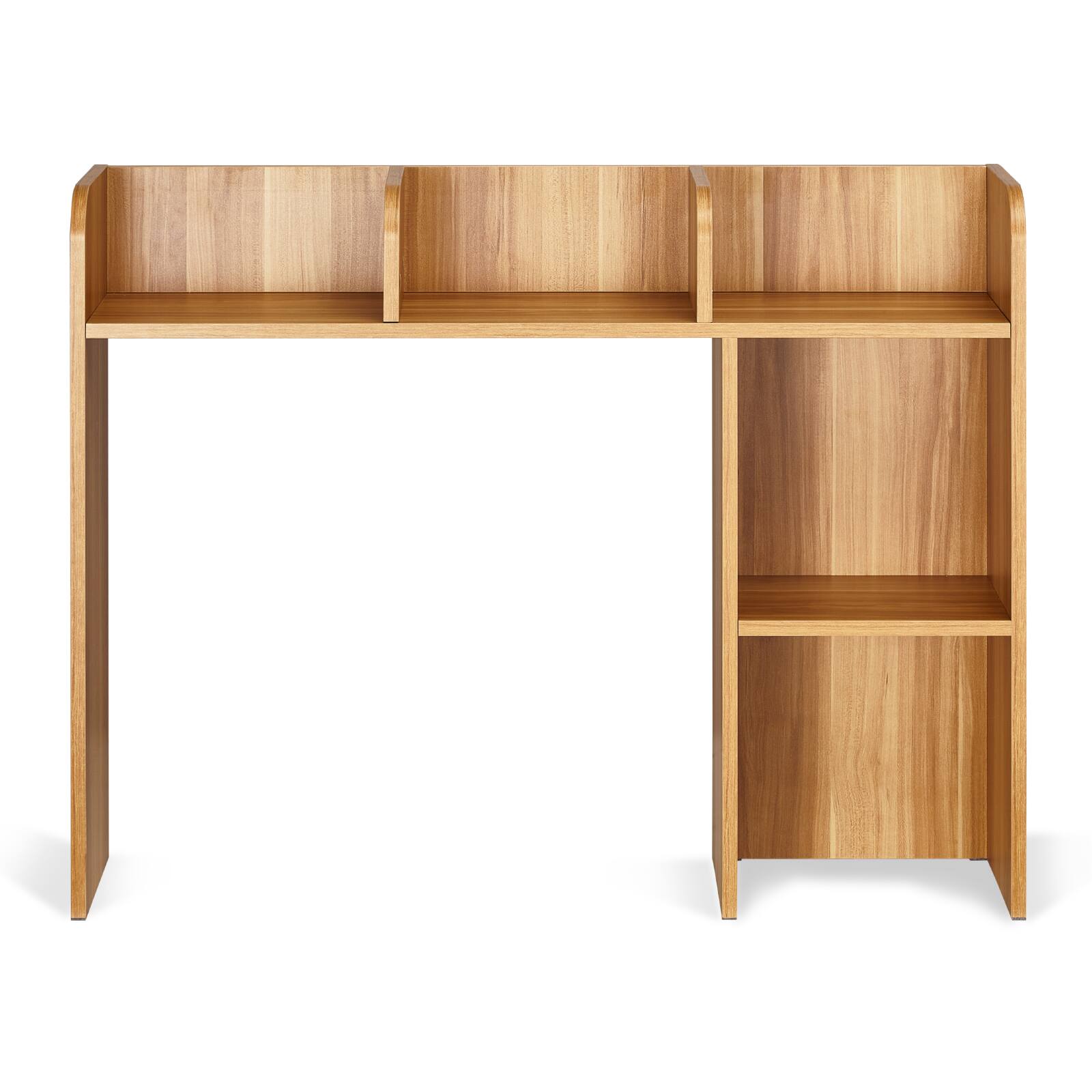 Alt View 5. VEVOR - Desktop Bookshelf, 2-Tier Wood Desktop Storage Organizer, 37.2" x 9.5" x 28.9" Office Storage Rack Wood Display Shelf - Wood.