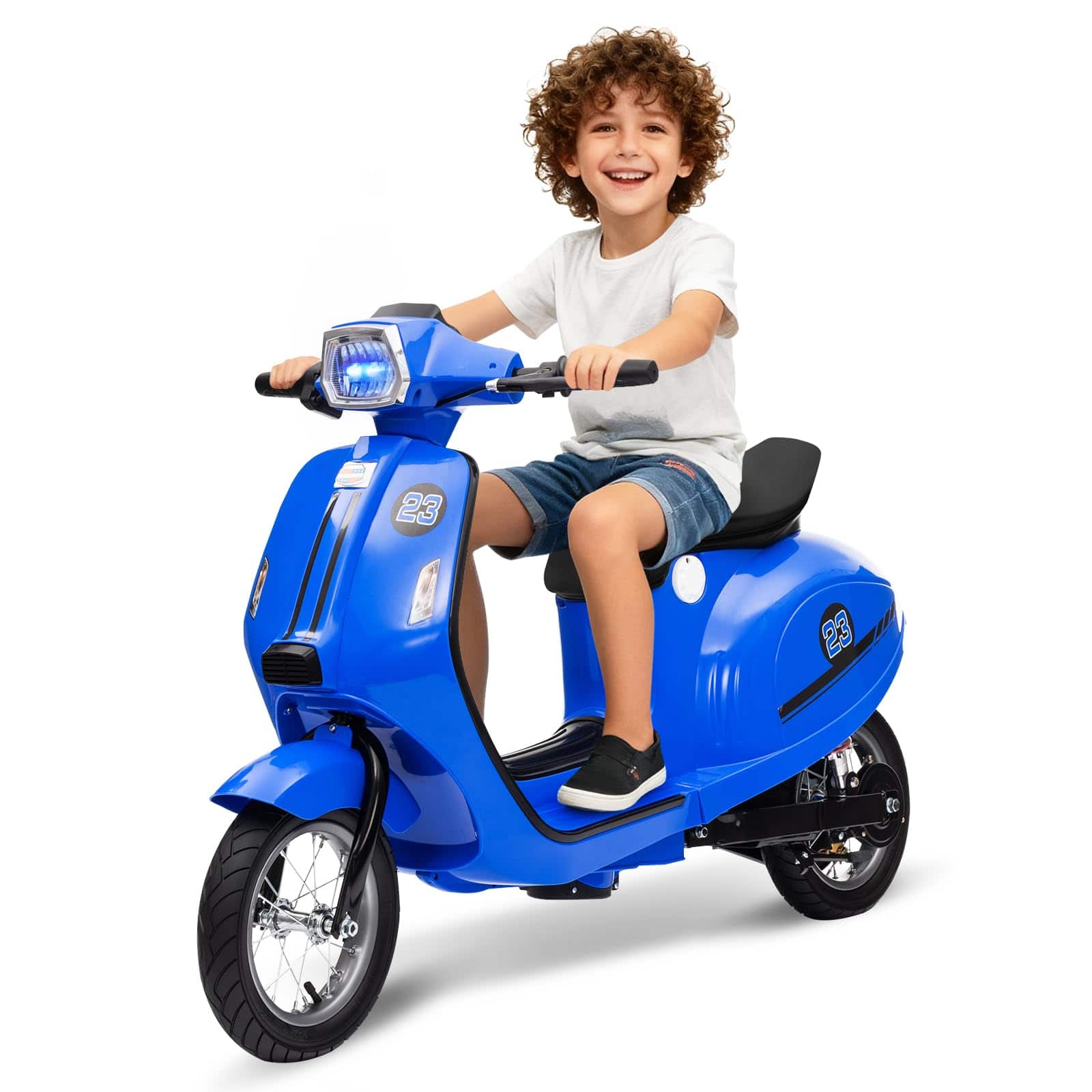 Jojoka - Electric Moped Scooter for Kids, 24V 350W Kids Ride on Motorcycle, Max Up to 14MPH, with Rear Brake, Twist Grip Throttle
