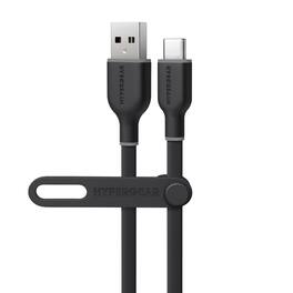HyperGear - 15912 Flexi Pro Usb-a To Usb-c Soft-touch Silicone Charge And Sync Cable, 10 Ft - Black