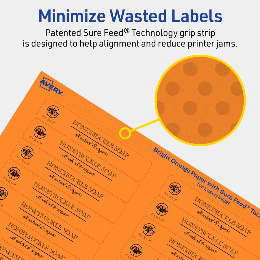 Avery Printable Rectangle Labels, Bright 2/3
